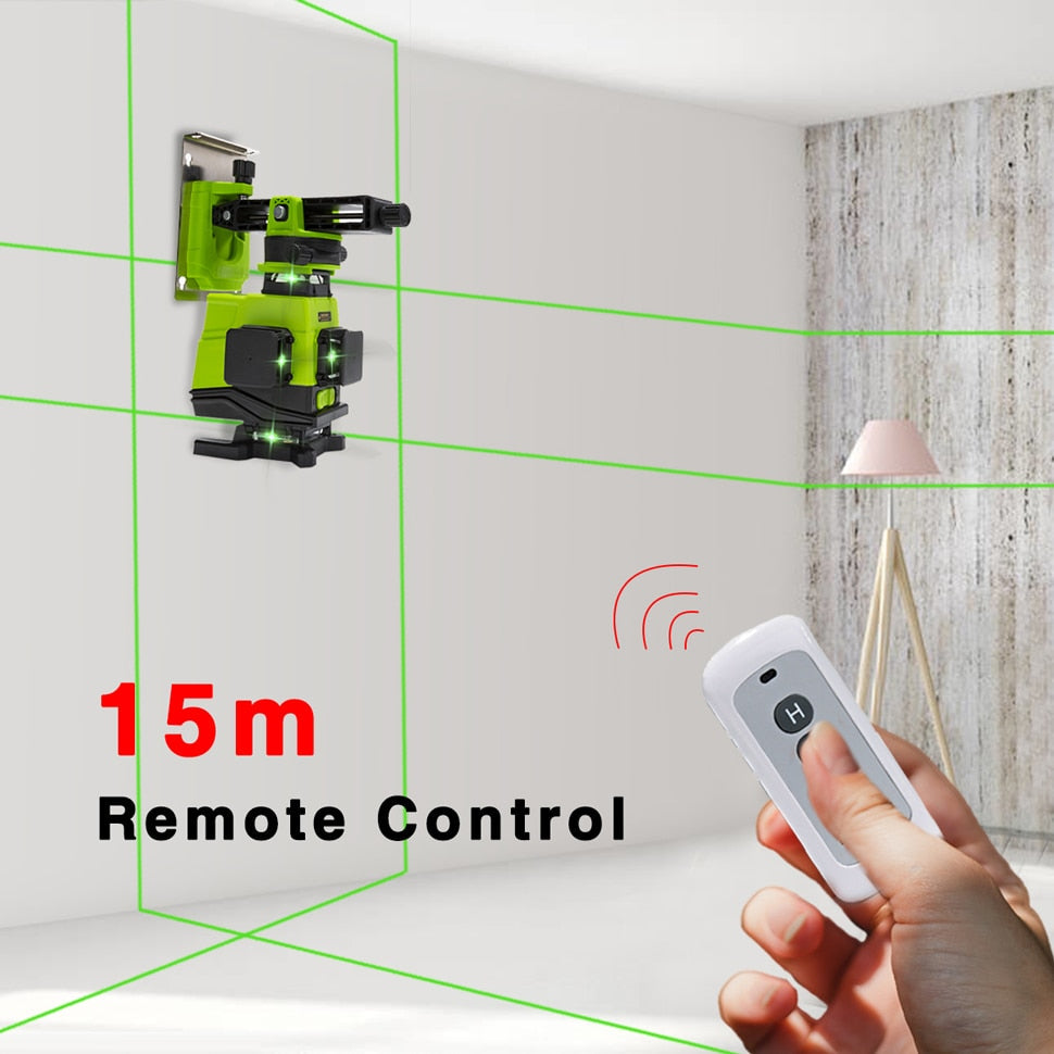 Nivela laser 3D PROFESIONALA Clubiona  cu 16 linii, tehnologie Germana, cu suport magnetic de perete si telecomanda incluse
